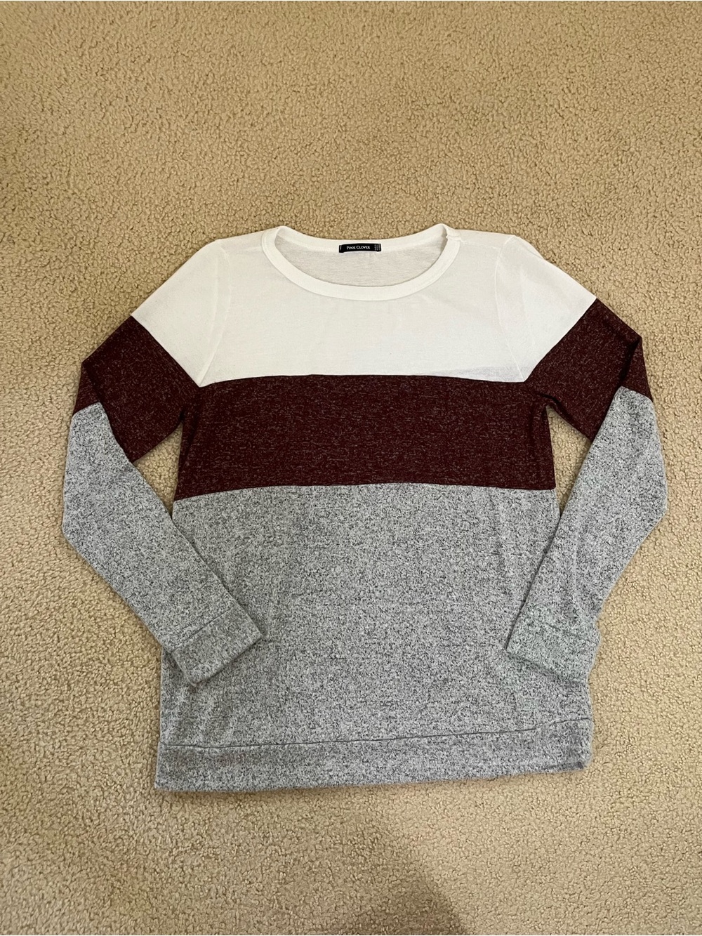 Pink Clover Ameya Brushed Color Block Knit Top  - Medium